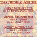 2023 Nativity Service Schedule 