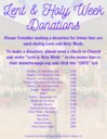 2023-3-3 Lent & Holy Week Donations