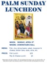Palm Sunday Luncheon: April 9