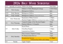 Holy Week & Pascha Schedule