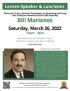 Bill Marianes Lenten Speaker & Luncheon 