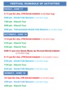 Festival schedule 