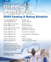 Festival Cooking & Baking Schedule