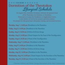 Dormition Fast Liturgical Schedule
