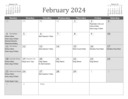 February 2024 Calendar *Revised