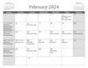 February 2024 Calendar *Updated