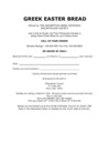 Easter Bread Order Form