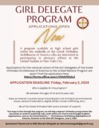 Girl Delegate Program: Apply by Feb. 2