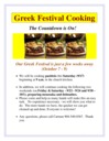 Greek Cooking Schedule