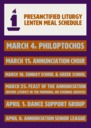 Presanctified Liturgy: Lenten Meal Schedule