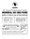 Peloponnesian Society Memorial Day BBQ Picnic - Monday, May 27th