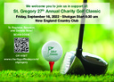 Saint Gregory Charity Golf Tournament: Sep. 16, 2022