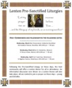 Pre-Sanctified Liturgy Schedule