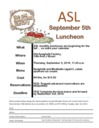 ASL Monthly Luncheon | September 5th