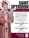 St. Spyridon Feast Day Vespers and Divine Liturgy