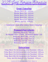 Lent Service Schedule