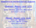  Feast Day Celebration 2025-8-15