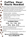 Coffee Hour Hosts Needed