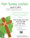 Palm Sunday Luncheon ~ Sunday, April 13, 2025 ~ RSVP