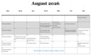 AUGUST CALENDAR