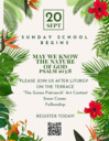 Sunday School Resumes Sep 20