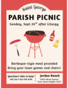Parish Picnic Sept 20