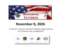 Veterans Day Recognition 2026