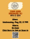 GOYAns: NJ Metropolis Camp Good Shepherd Zoom Meeting; Wednesday, May 22