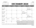 December 2024 Calendar *Corrected