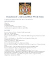 Donations of Lent and Holy Week Items