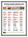 Festival Baking Schedule 2025