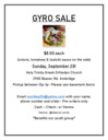 GOYA Gyro Sale - September 28th