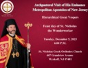 His Eminence Met. Apostolos of NJ will visit us December 5