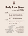 Holy Unction Schedule