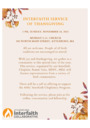 Interfaith Thanksgiving Service: Nov. 24