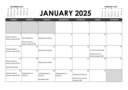 January 2025 Calendar *Updated