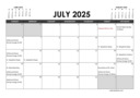 July 2025 Calendar