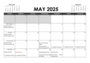 May 2025 Calendar *Revised