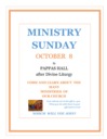 Ministry Sunday Oct 8