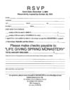 Monastery Fundraiser Dinner - St. Nicholas - Sun, Nov 5th