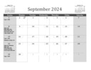 Revised September Calendar