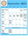 September 2024 Church Calendar