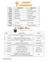 Ushers and Coffee Hour Servers (updated)