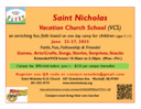 saint nicholas vacation church school is June 23-27