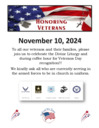 Veterans' Day Recognition November 10