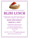 Blini / Maslenitsa Fundraiser Lunch - Saratoga -  March 2nd 