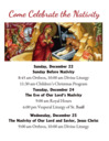 Christmas Service Schedule