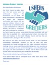SEEKING SUNDAY USHERS